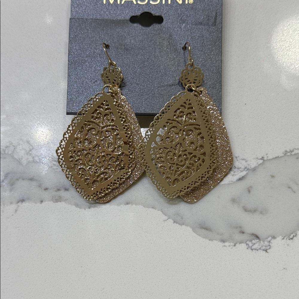 Massini Intricate Gold Earrings